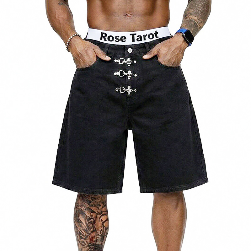 Street Fashion Baggy - Short en jean ample pour homme