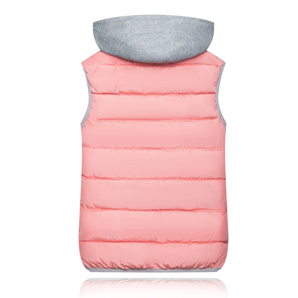 Puffer Vest Padded - Gilet matelassé à capuche décontracté pour