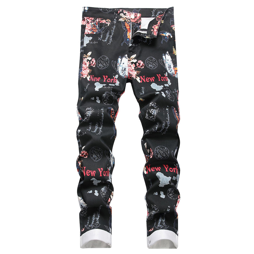 Street Fashion In New York - Pantalons en jean pour hommes, imprimé