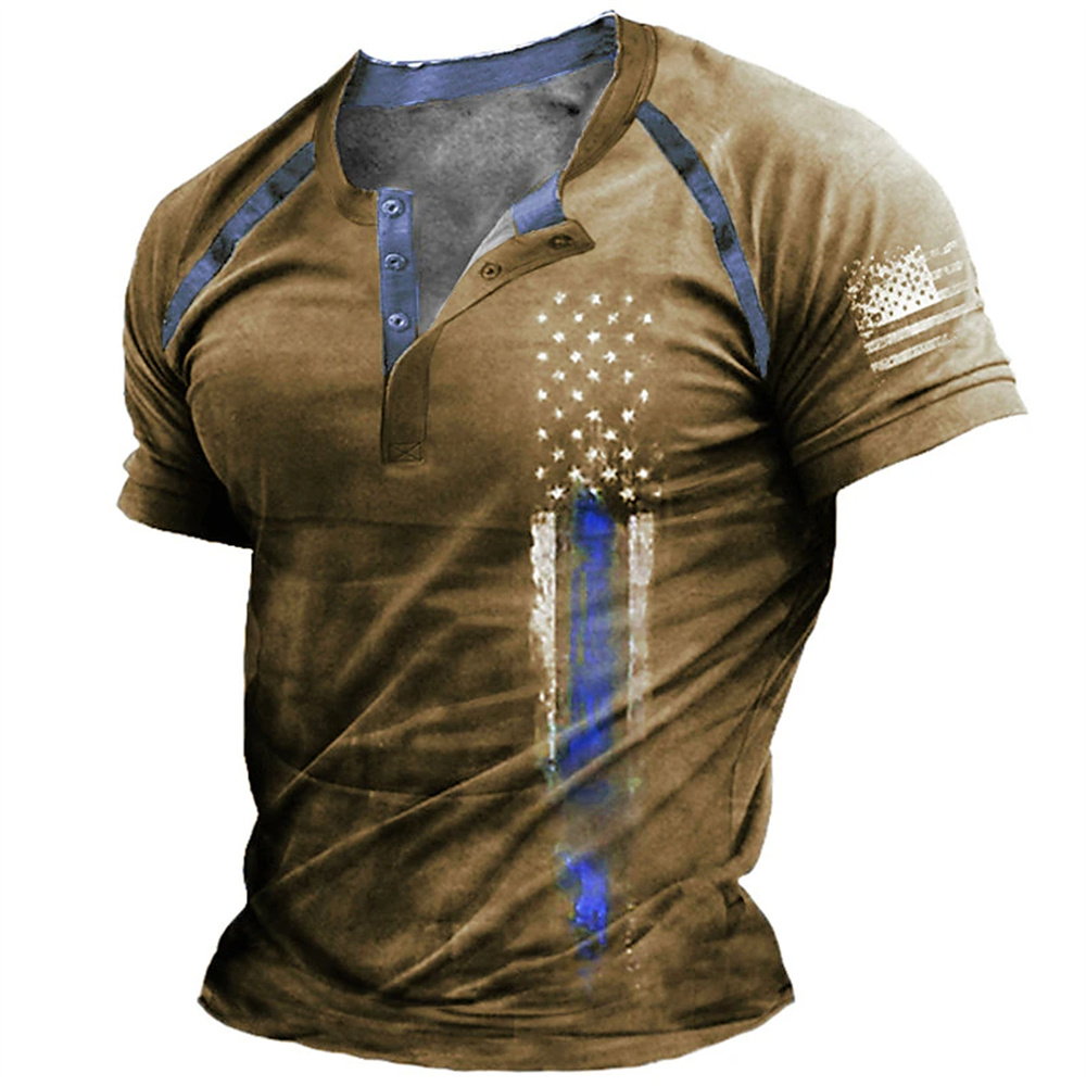 Street Fashion Usa - T-shirt décontracté pour homme à col