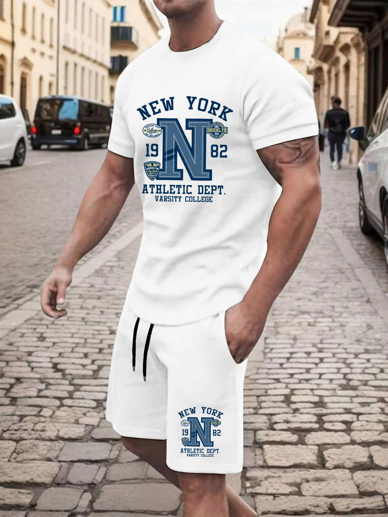 Street Fashion New York 2025 - Ensemble deux pièces pour hommes, T-shirts