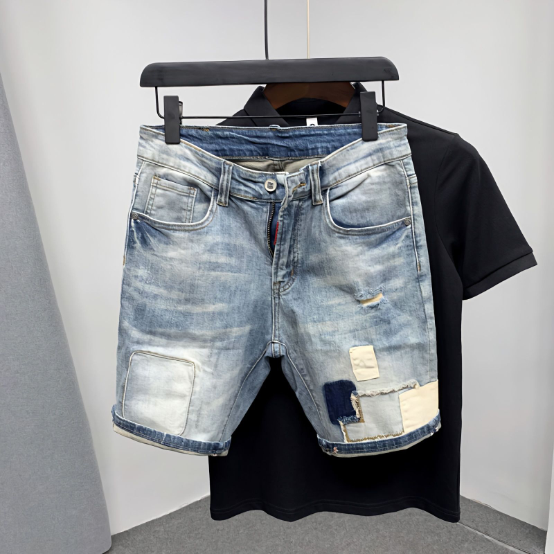 Street Fashion Baggy - Short en jean droit pour homme,