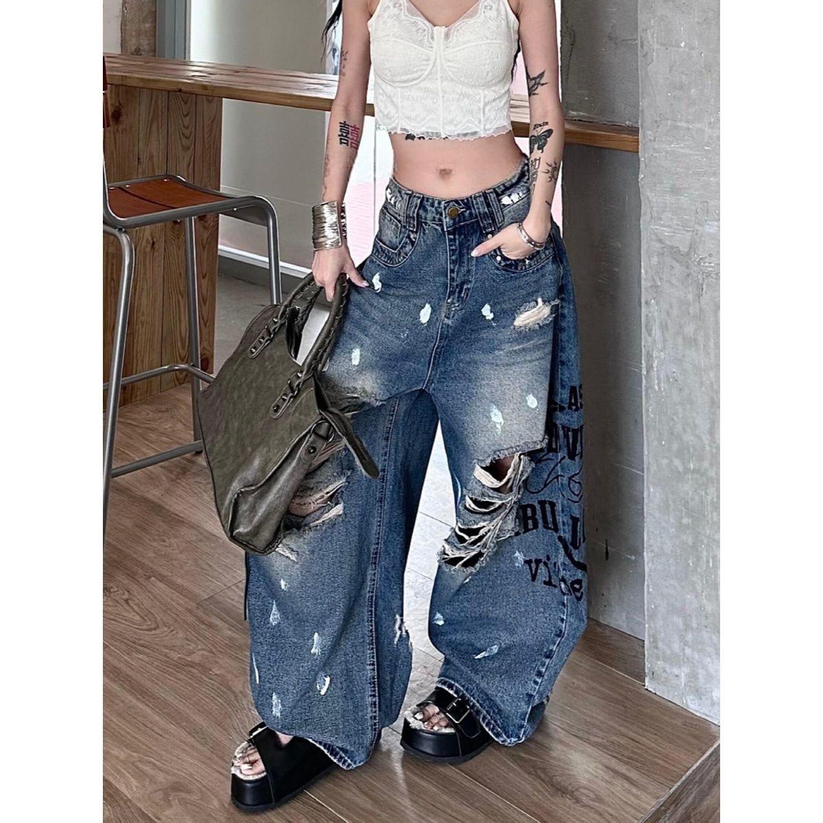 Jeans déchirés pour femmes 202 - Street Fashion Jeans Women avis et prix