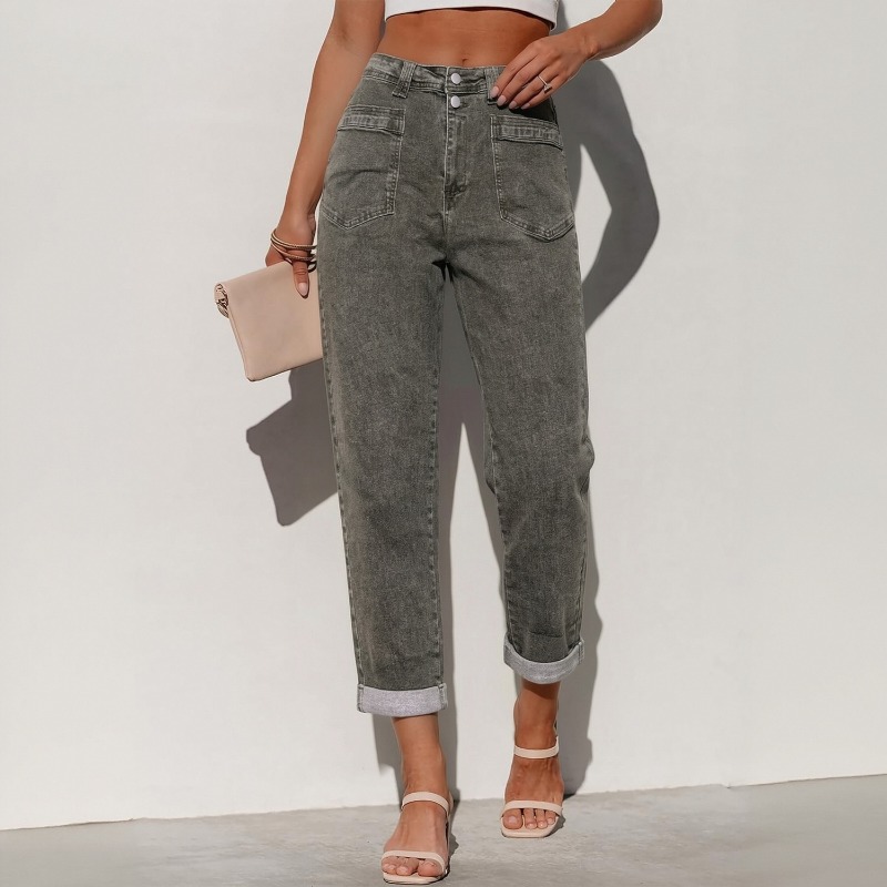 Jean évasé rétro ample en deni - Street Fashion Jeans Women avis et prix