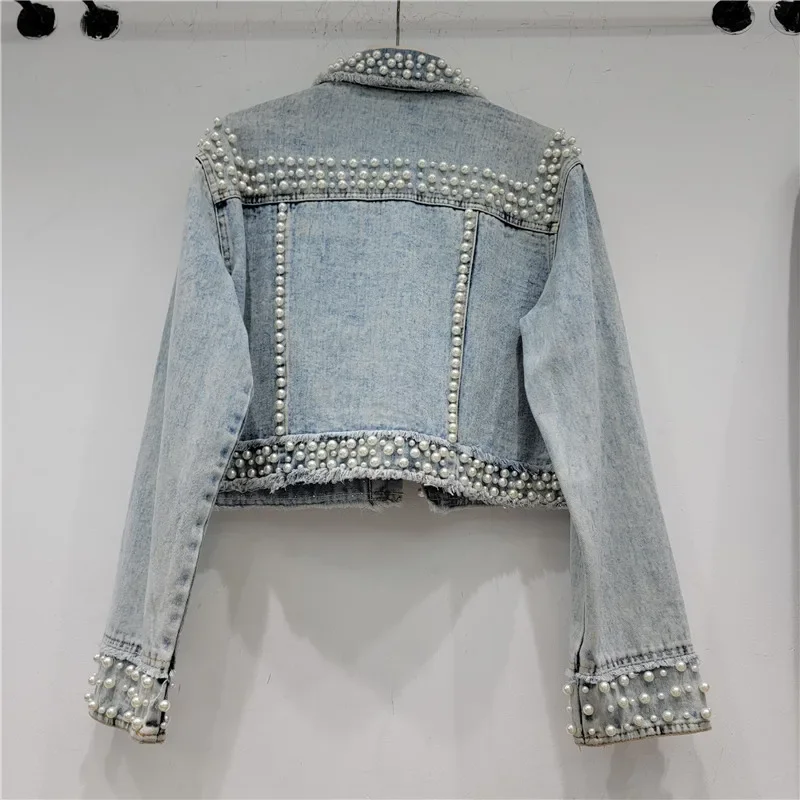 Automne femmes mode perle perl - Street Fashion Jeans Women avis et prix
