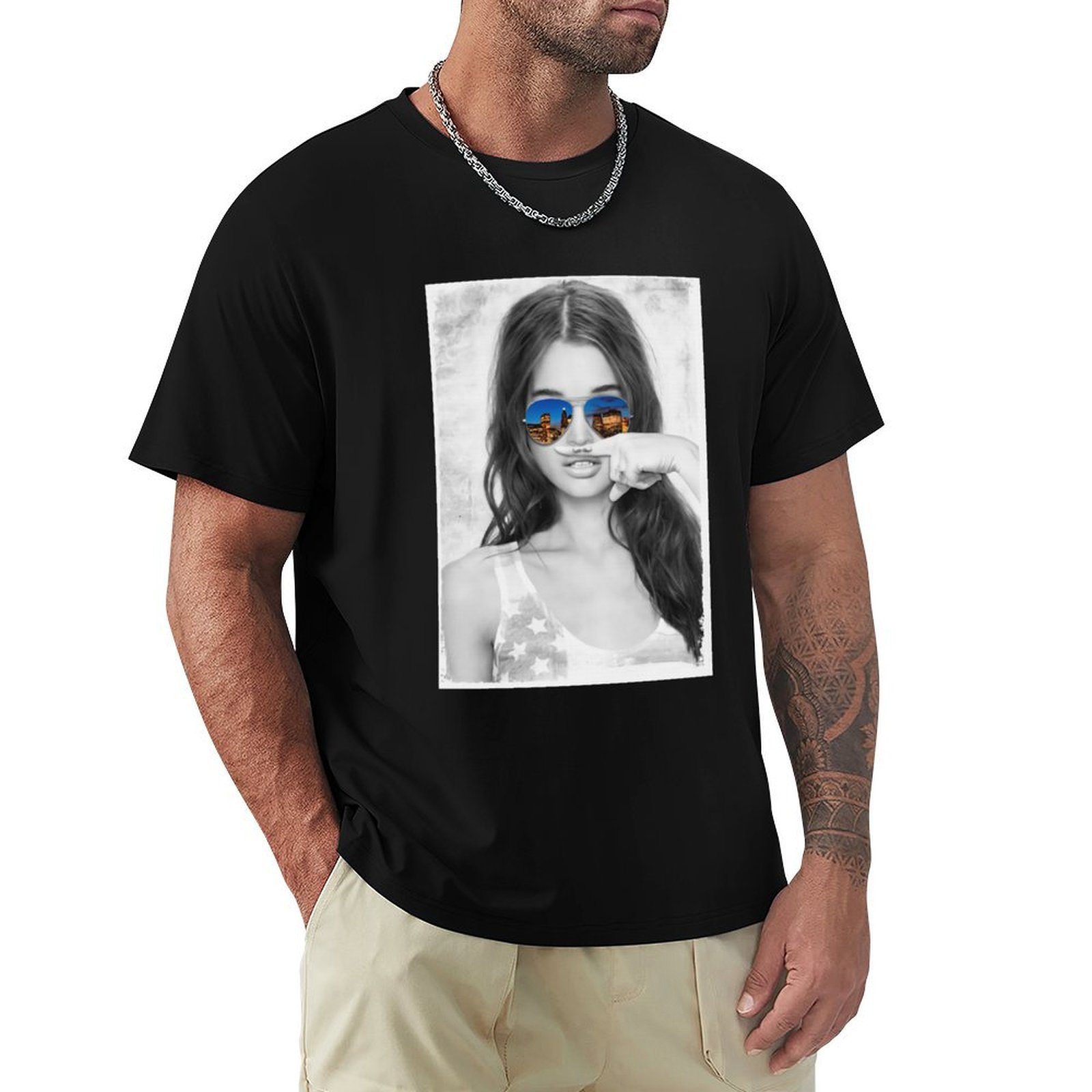 T-Shirt Original Mustache Girl - Street Fashion Co avis et prix