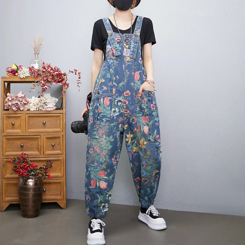 Combinaison en jean imprimé Fl - Street Fashion Jeans Women avis et prix
