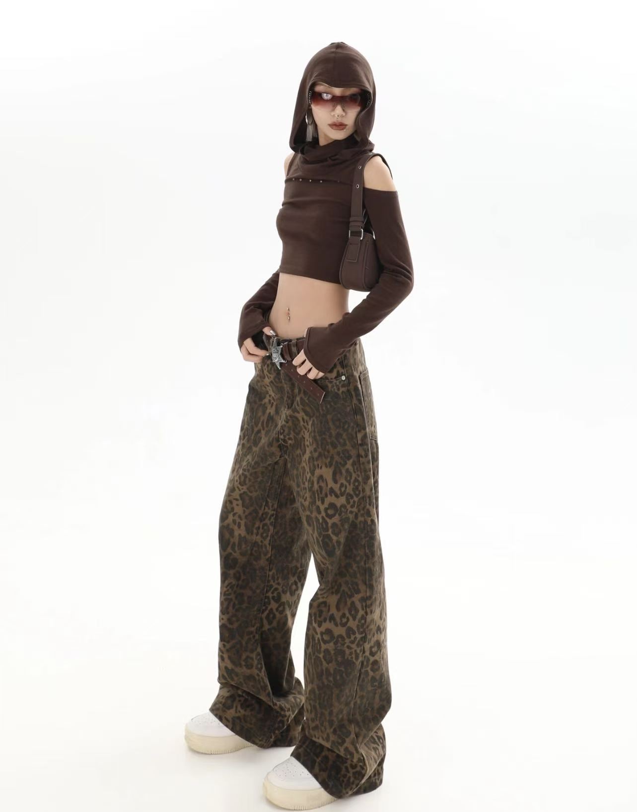 Pantalon large à imprimé léopa - Street Fashion Jeans Women avis et prix