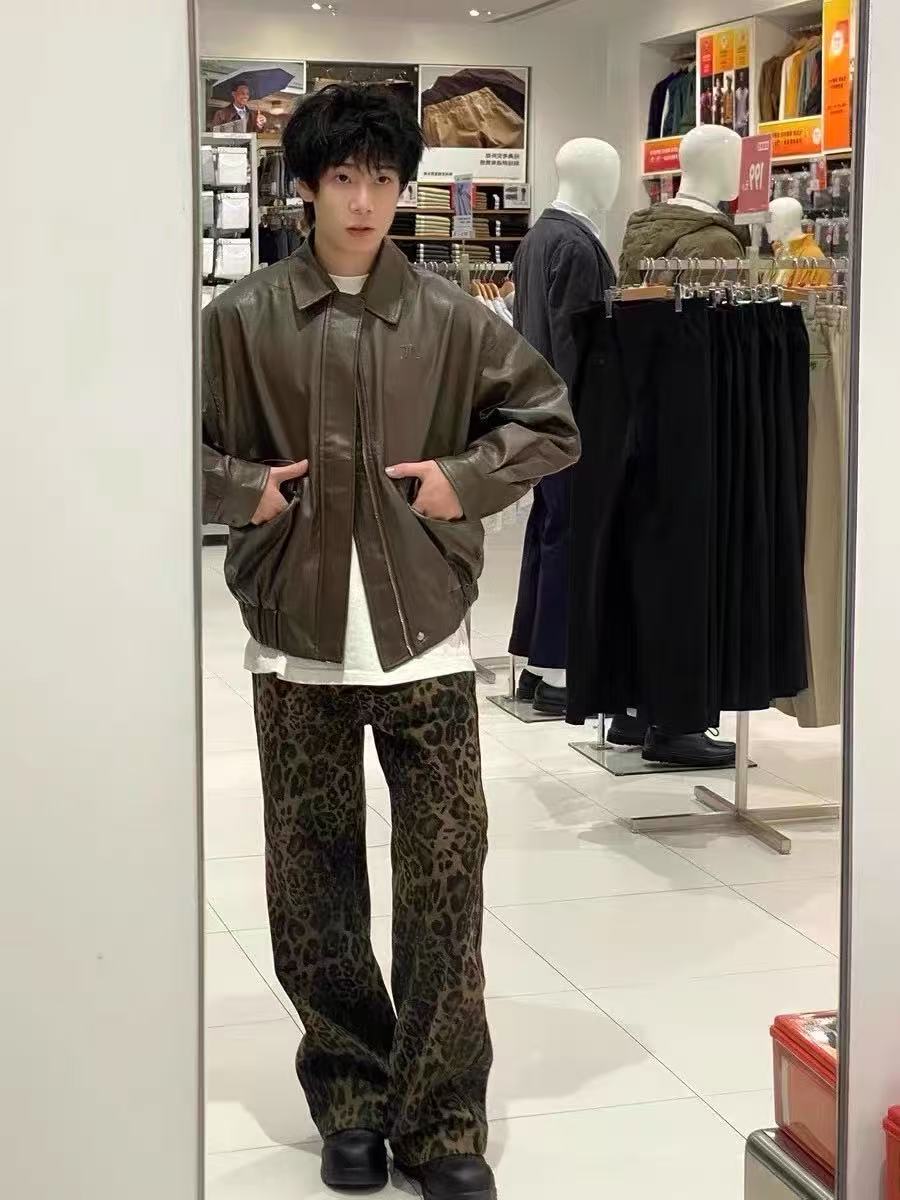 Pantalon large à imprimé léopa - Street Fashion Jeans Women avis et prix