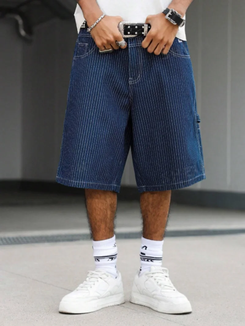 Shorts en jean baggy à rayures - Street Fashion Baggy avis et prix
