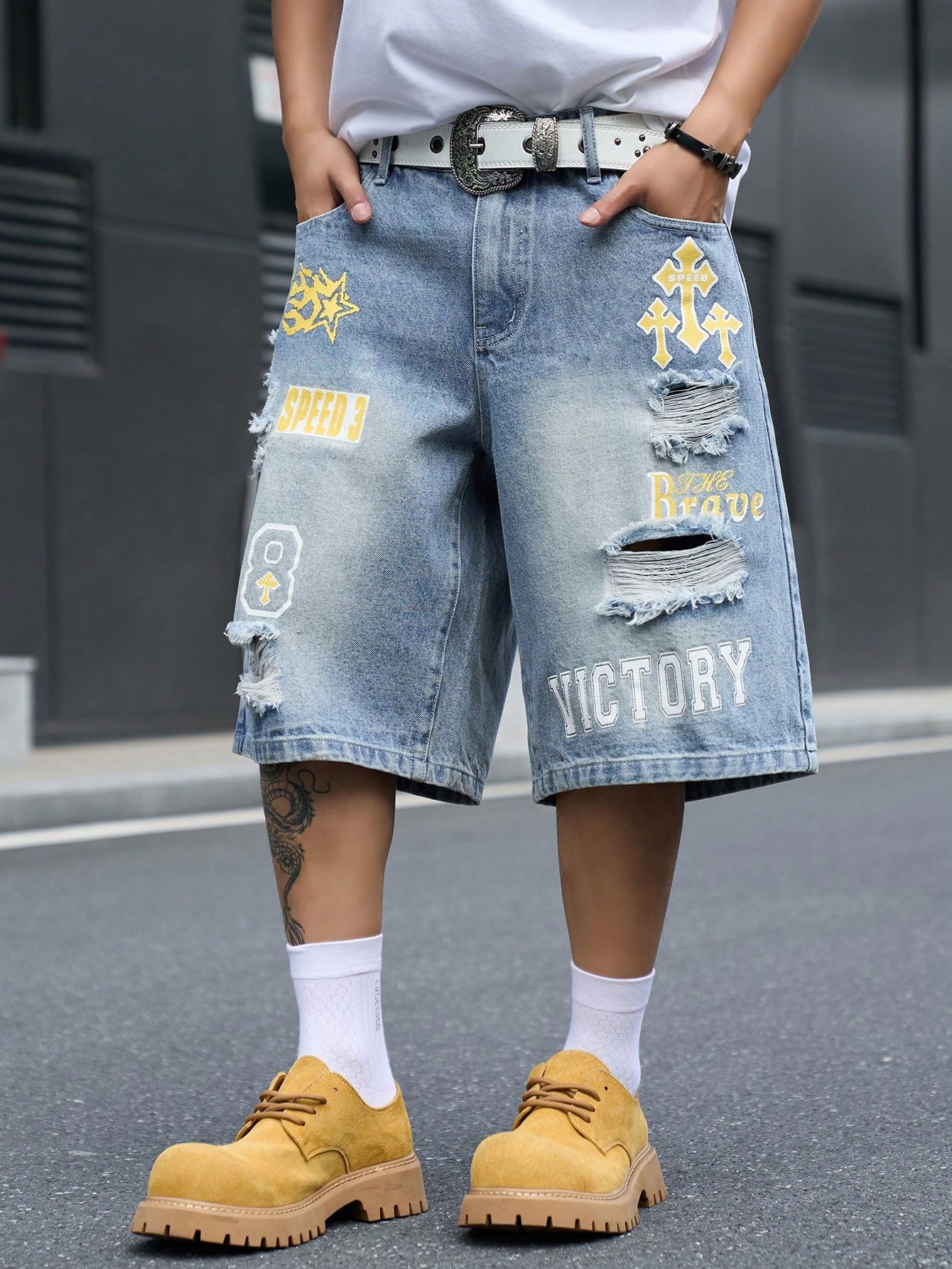 Shorts en jean ample pour homm - Street Fashion Baggy avis et prix