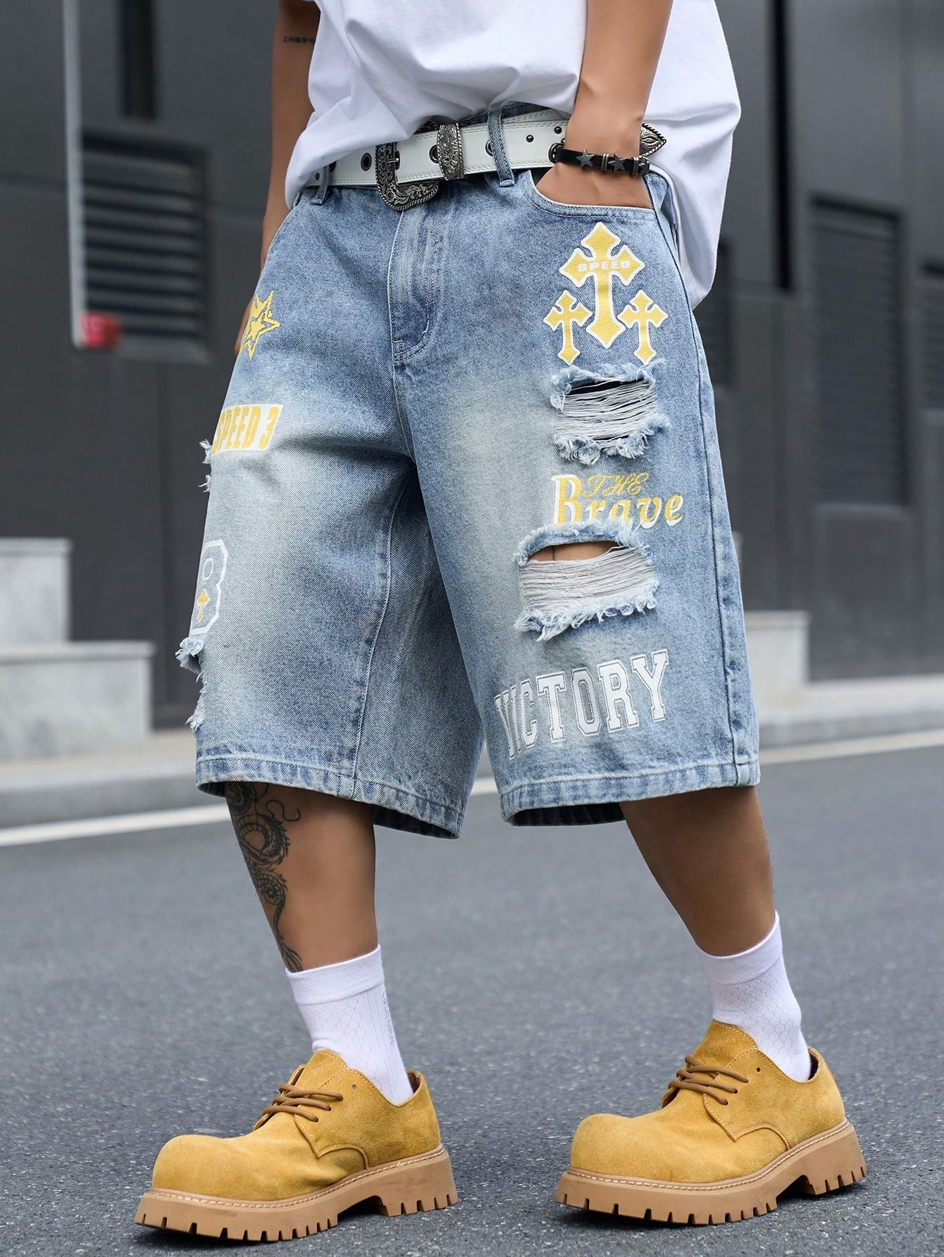 Shorts en jean ample pour homm - Street Fashion Baggy avis et prix